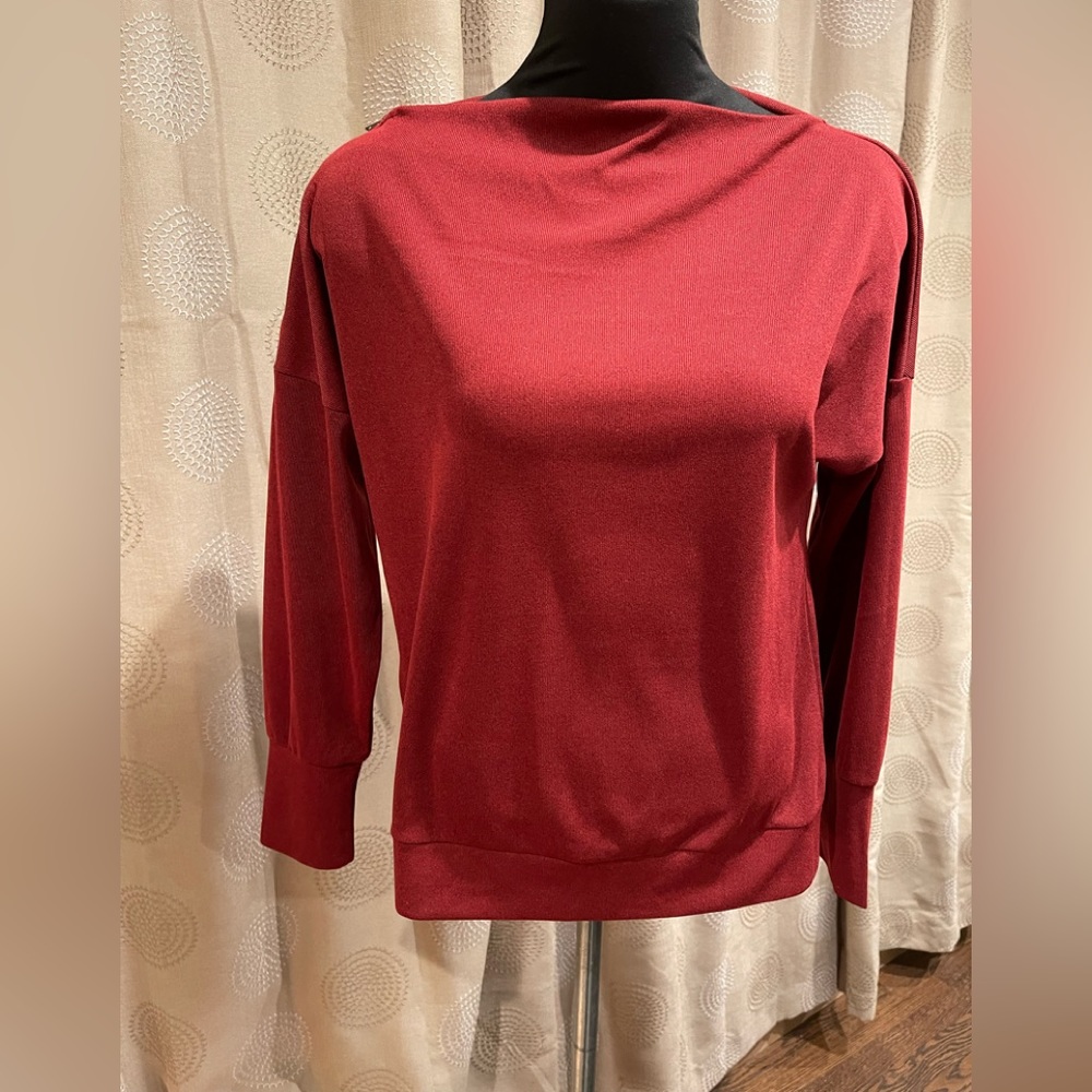 Whiskey Jane Co Boatneck Sweater with top shoulder zipper.  NWT